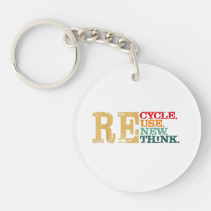 Porte-clés Joyeux Jour des terres Recycle Réutiliser Renouvel