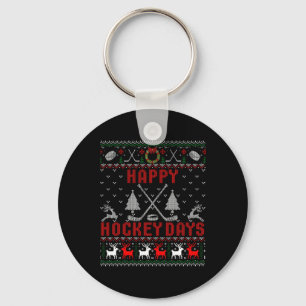 Porte-clés Joyeux Jours de Hockey Fun mauvais Noël