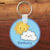 Porte-clés Joyeux Kawaii Sun Et Cloud Porte - clé Personnalis (Recto)