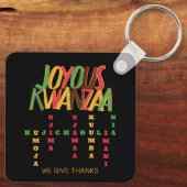Porte-clés Joyeux KWANZAA Principes mot-clé (Verso)