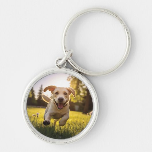 Porte-clés Joyeux Labrador Puppy Running (Devant)