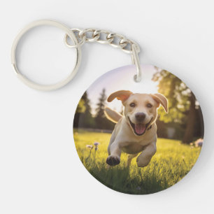 Porte-clés Joyeux Labrador Puppy Running