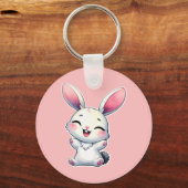 Porte-clés Joyeux lapin aquarelle (Recto)