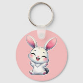 Porte-clés Joyeux lapin aquarelle (Verso)
