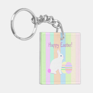Porte-clés Joyeux lapin de Pâques et oeufs sur les bandes