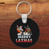 Porte-clés Joyeux Laxmas laid de Noël Père Noël Reindee (Recto)