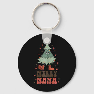 Porte-clés Joyeux Mama Retro Arbre de Noël Face Super Matchi