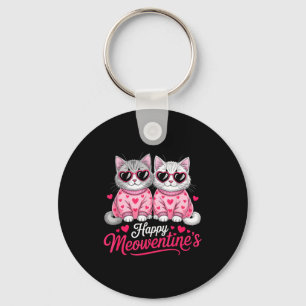 Porte-clés Joyeux Meowentin’s Couple de Chats Romantiques Val
