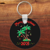 Porte-clés Joyeux Noël 2021 Palm Tree Ornament Tropical (Recto)