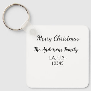 Porte-clés Joyeux Noël ajoutez le nom de la famille adresse n