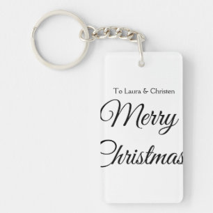 Porte-clés Joyeux Noël ajoutez nom texte cadeau personnalisé