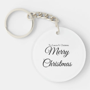 Porte-clés Joyeux Noël ajoutez nom texte cadeau personnalisé