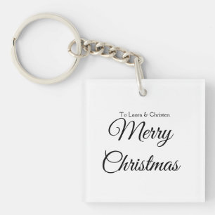 Porte-clés Joyeux Noël ajoutez nom texte personnalisé cadeau