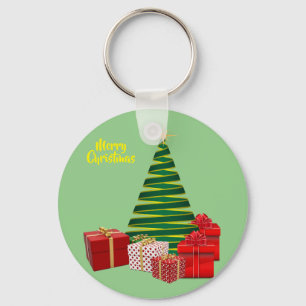 Porte-clés Joyeux Noël ~ Arbre avec cadeaux