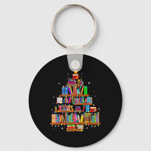 Porte-clés Joyeux Noël Arbre de lecture Livres Lover Biblioth