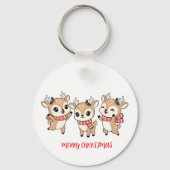 Porte-clés Joyeux Noël Bébés Cerfs (Recto)