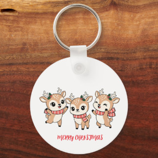 Porte-clés Joyeux Noël Bébés Cerfs