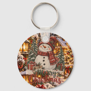 Porte-clés Joyeux Noël Bonhomme de Neige