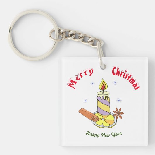 Porte-clés Joyeux Noël Bonne année (Devant)