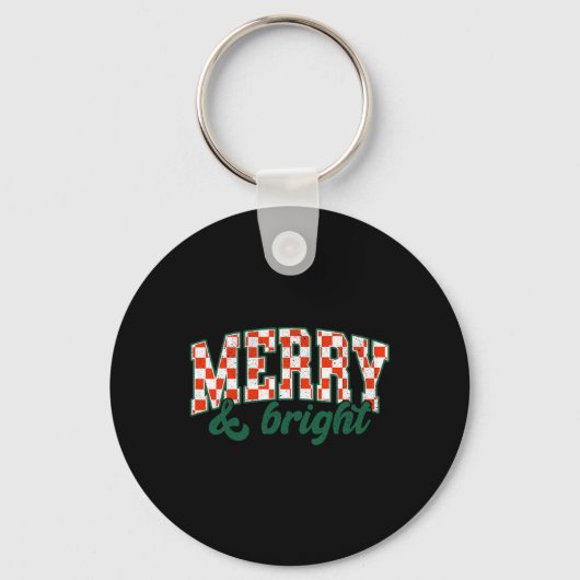 Porte-clés Joyeux Noël Bright À damiers Noël (Recto)