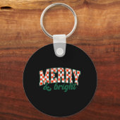 Porte-clés Joyeux Noël Bright À damiers Noël (Recto)