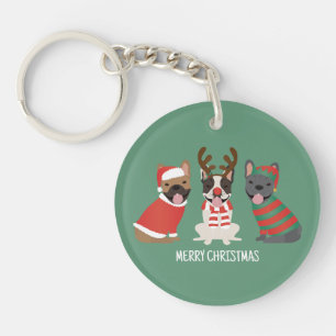 Porte-clés Joyeux Noël Bulldogs Français