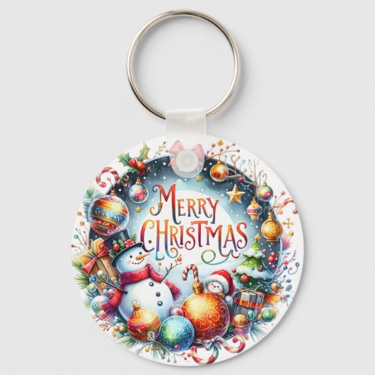 Porte-clés Joyeux Noël cadeau de Noël (Recto)