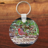 Porte-clés Joyeux Noël cardinal (Recto)