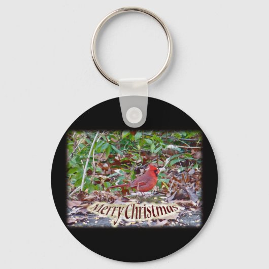 Porte-clés Joyeux Noël cardinal (Recto)