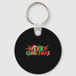 Porte-clés Joyeux Noël Carreaux Noël Arbre Chapeau De Père No