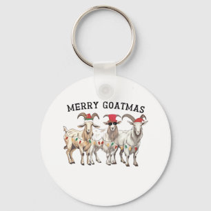 Porte-clés Joyeux Noël chèvre Animal Amateur de chèvres Joyeu