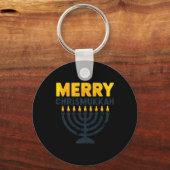 Porte-clés Joyeux Noël Chrismukkah Hanoukka Chanukiah Gif (Recto)