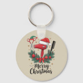 Porte-clés Joyeux Noël coiffeur coiffeur Xmas coiffure (Recto)