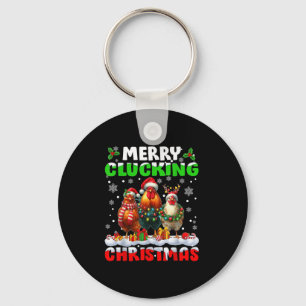 Porte-clés Joyeux Noël Coin-Coin Drôle de Chapeau de Père Noë