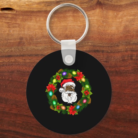 Porte-clés Joyeux Noël de la famille noire gerbe amérique afr (Recto)