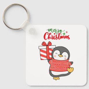 Porte-clés Joyeux Noël de Pingouin mignon