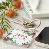 Porte-clés Joyeux Noël de verdure (Devant Droit)