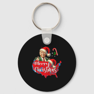 Porte-clés Joyeux Noël Donald Trump Carte de Couverture Rouge
