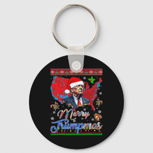 Porte-clés Joyeux Noël Donald Trump Père Noël Famille Noël