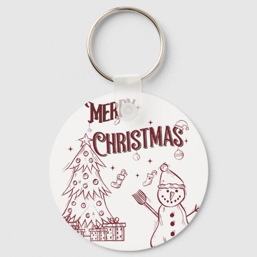 Porte-clés Joyeux Noël enjoué (Recto)
