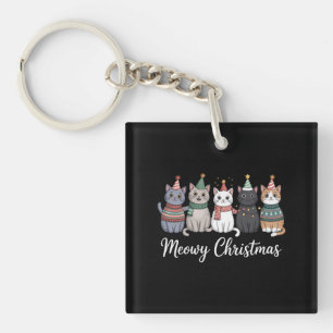 Porte-clés Joyeux Noël et bonne année chat amoureux de chat X