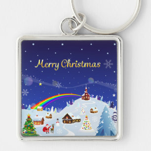 Porte-clés Joyeux Noël et Rainbow Père Noël