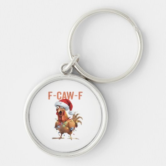 Porte-clés Joyeux Noël F Caw F Design Rétro Cool (Devant)