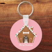 Porte-clés Joyeux Noël Gingerbread Maison de chien (Recto)