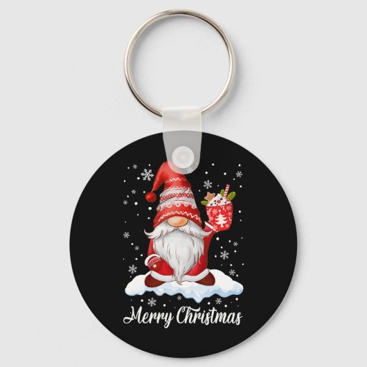 Porte-clés Joyeux Noël Gnome Café Famille Correspondance (Recto)