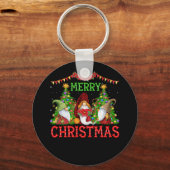Porte-clés Joyeux Noël Gnome famille Noël Noël (Recto)