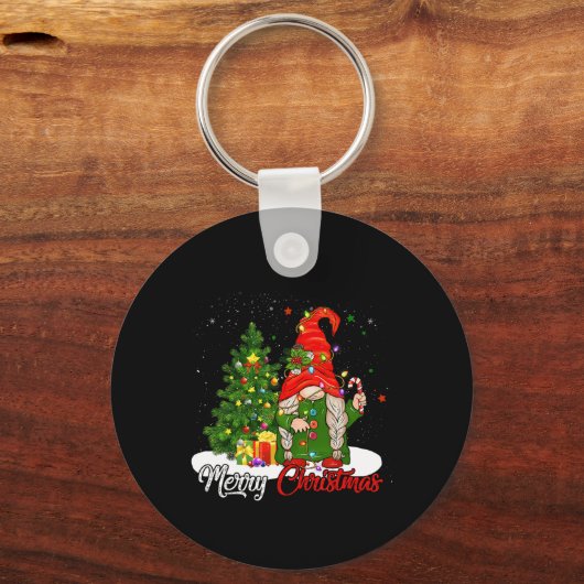 Porte-clés Joyeux Noël Gnome Famille Noël S Pour Femmes (Recto)