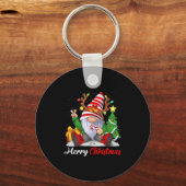 Porte-clés Joyeux Noël Gnomes Noël de famille (Recto)