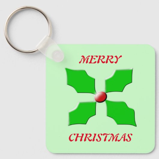 Porte-clés Joyeux Noël Holly Custom (Recto)