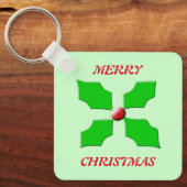 Porte-clés Joyeux Noël Holly Custom (Recto)